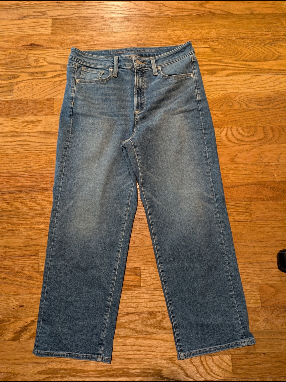 Chico's High-Rise Straight-Leg Cropped Women's Jeans in Faded Blue